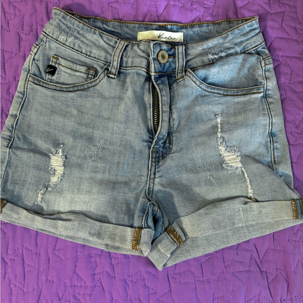 KanCan Blue Jean Shorts High-Waisted Distressed